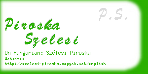 piroska szelesi business card